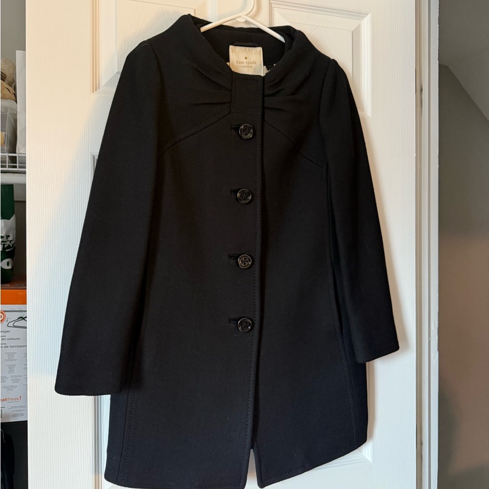 Kate Spade Black 100% Wool Peacoat